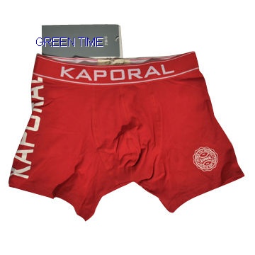 Men's underwear with solid color and logo printing, made of cotton/spandex or 100 percent cotton